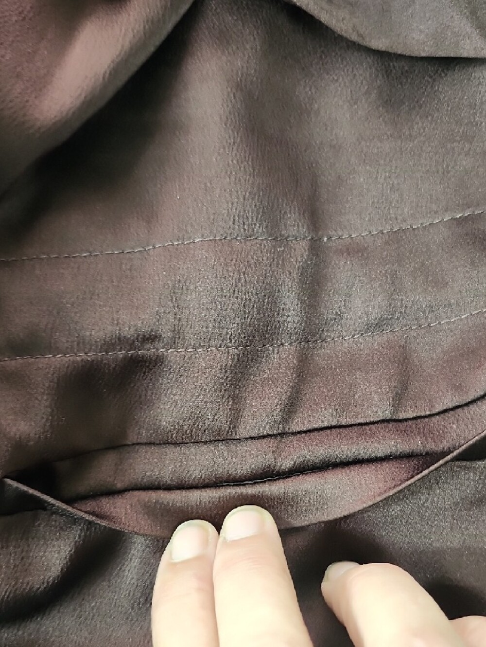 Nwot Nina Leonard Chocolate Satin Drawstring Trench Coat - Picture 10 of 10